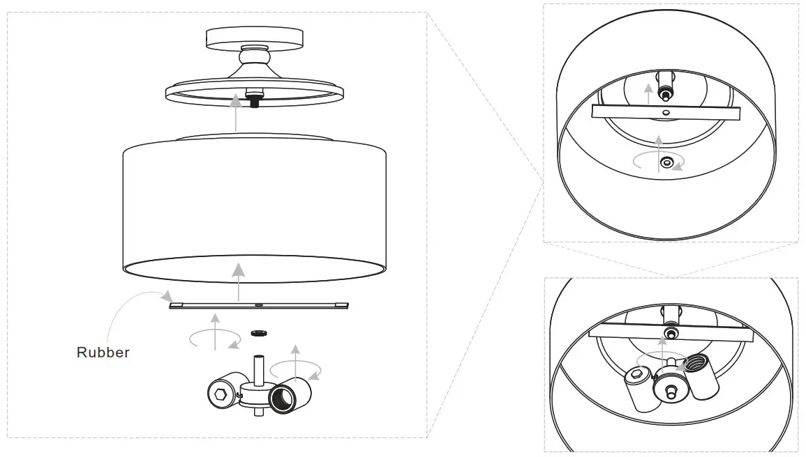 QUOIZEL ROW1714MBK Rowland 14 Inch 2 Light Matte Black Semi-Flush Mount - fig2