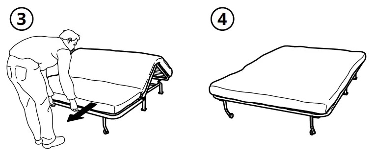 IKEA 693.871.22 LYCKSELE Sleeper Sofa - push it down