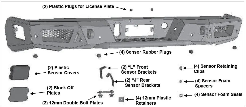 BODY ARMOR GM-2966 2018-2020 F150 Ambush Series Rear Bumper 01