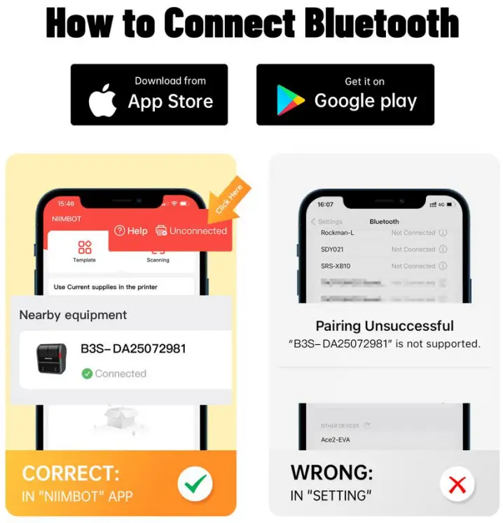 NIIMBOT B3S Smart Portable Label Printer - the example image