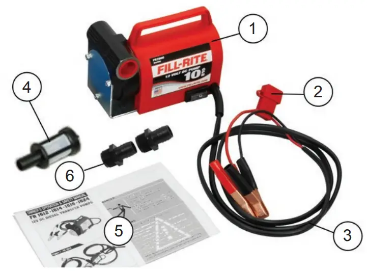 FILL RITE FR1600 Series Diesel Fuel Transfer Pumps - Parts List