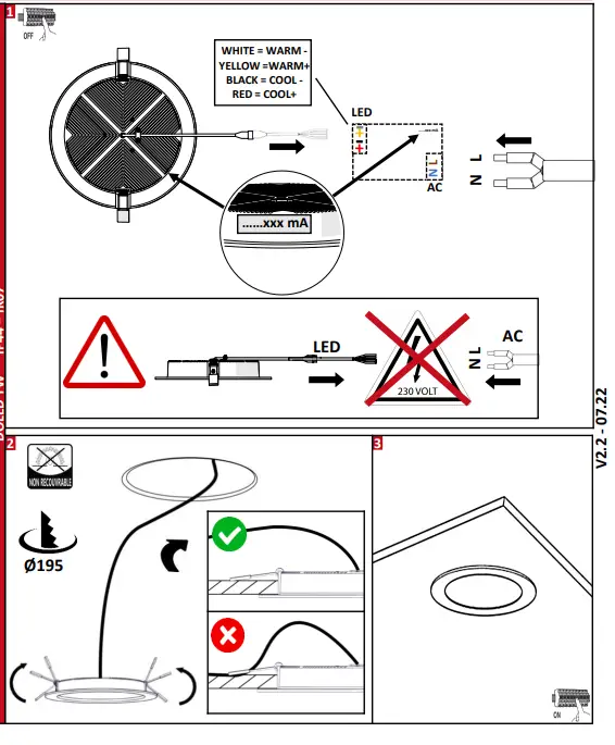 resistex Doled Ceiling Light - INSTALLATION