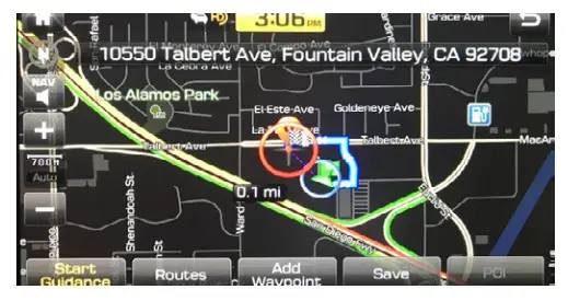 GENESIS G70 Car - displayed on the map