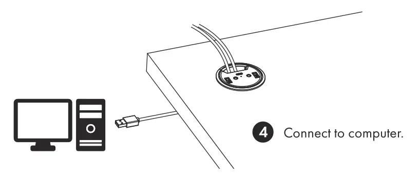 GRAUGEAR G-THUB-AU-60 USB3.0 In-Desk Hub 3 Ports Hub with Audio - Connect to computer