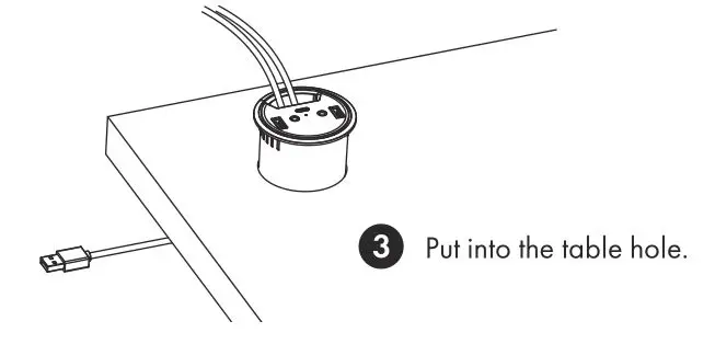 GRAUGEAR G-THUB-AU-60 USB3.0 In-Desk Hub 3 Ports Hub with Audio - Put into the table hole