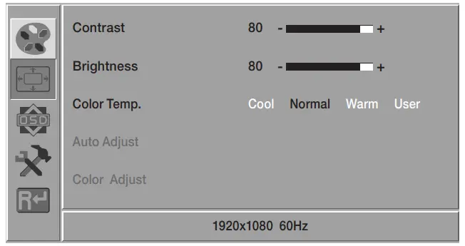 Hanwha Techwin SMT-2212 Security Led Monitor - SETTINGS 1