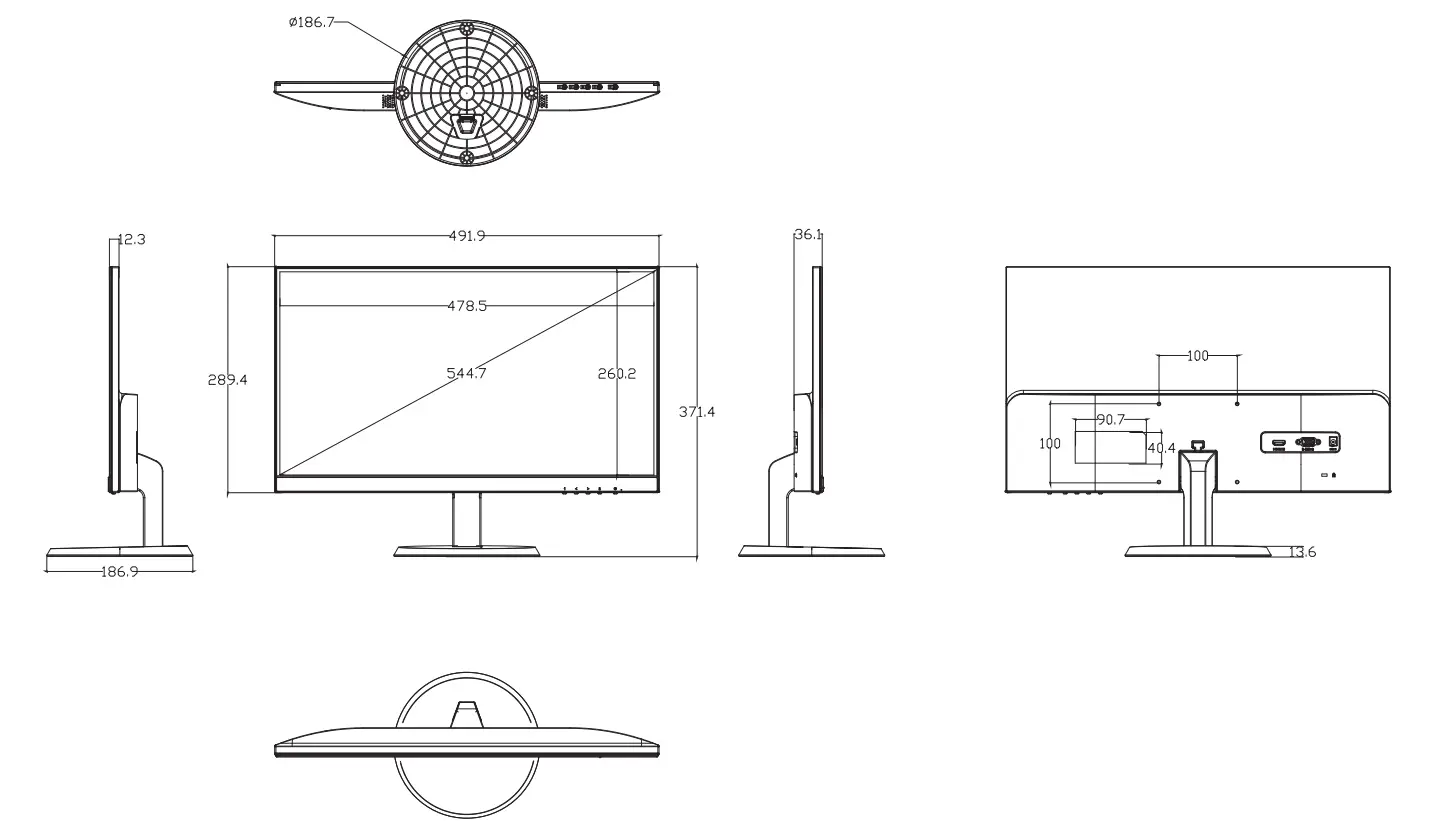 Hanwha Techwin SMT-2212 Security Led Monitor - Vertical 3
