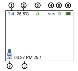 truelife NannyCam H32 Baby Monitor incl. Camera Digital 2.4 GHz - Monitoring Screen Icons