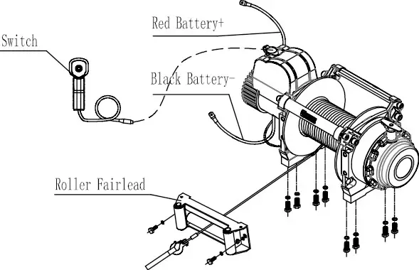 WARRIOR 6000EN 24v electric winch with steel - 6000EN