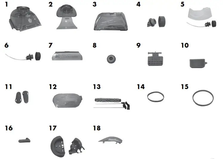 Bissell 9500-P Proheat 2X Cleanshot professional - Replacement parts