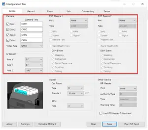 SMARTWITNESS CP4S 4 Channel HD Vehicle DVR - Device Tab 2