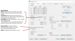 SMARTWITNESS CP4S 4 Channel HD Vehicle DVR - Record Tab