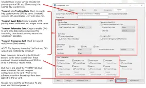 SMARTWITNESS CP4S 4 Channel HD Vehicle DVR - Server Tab