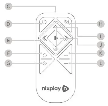 nixplay W10G-03 WiFi Digital Photo Frame Instruction Manual - Remote Control