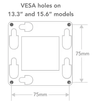 nixplay W10G-03 WiFi Digital Photo Frame Instruction Manual - VESA holes
