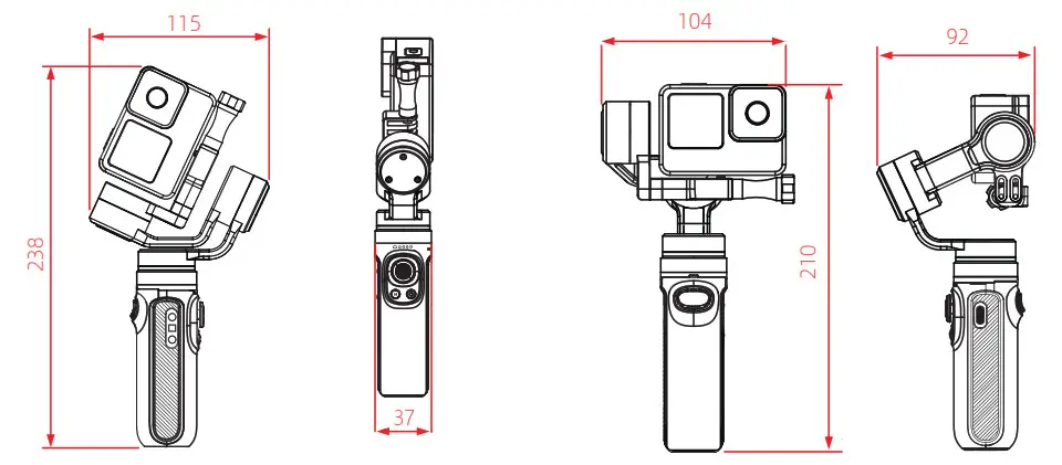 INKEE Falcon Handheld Action Camera Gimbal Stablizer- Product Parameter