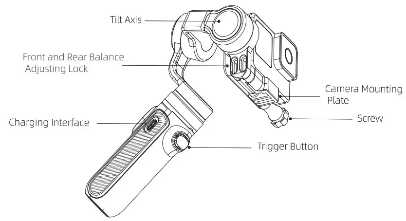 INKEE Falcon Handheld Action Camera Gimbal Stablizer- diagram 2