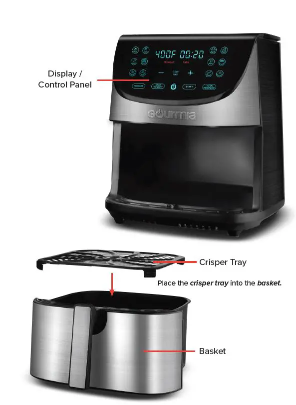 Gourmia GAF856 8 QT Stainless Steel Digital Air Fryer fig2