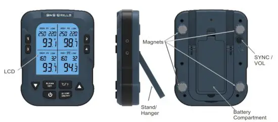 SNS GRILLS SNS-500 Extended Range Wireless Food Thermometer - Wireless Foo