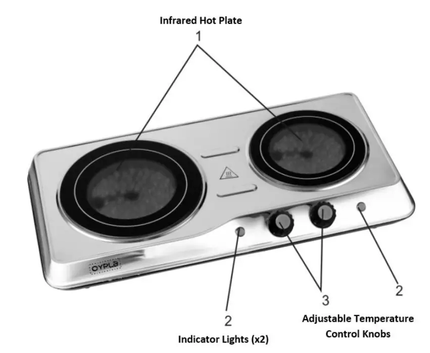 OYPLA 3838 2000W Double Hot Plate fig 2