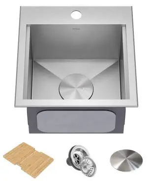 Kraus KWT311-15-316 M Workstation Stainless Steel Top Mount Outdoor Rated Kitchen Sink
