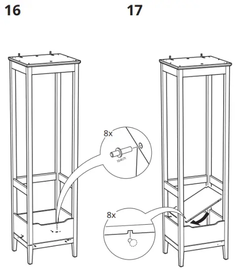 IKEA IDANAS Open Wardrobe Dark Brown Stained 59 211cm - fig17