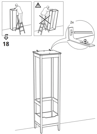IKEA IDANAS Open Wardrobe Dark Brown Stained 59 211cm - fig18