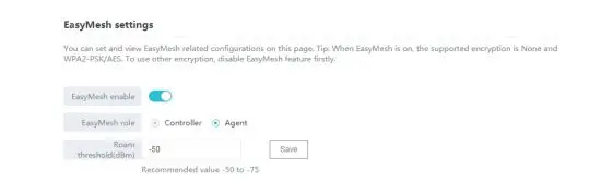 DZS MESH 1200 Dual Band Wi-Fi Router - Set router as Agent