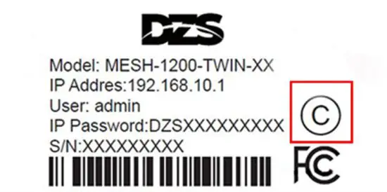DZS MESH 1200 Dual Band Wi-Fi Router - default credentials