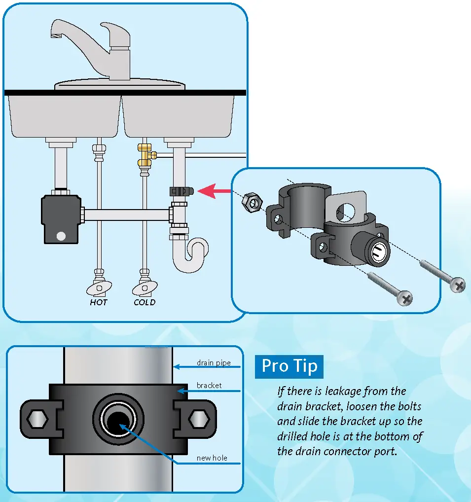 INSTALL RO DRAIN CONNECTOR