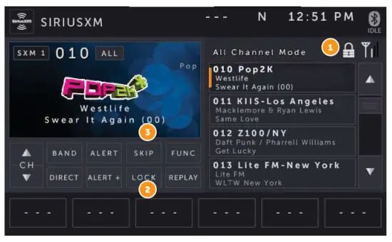 Glosys XSG4 In-Vehicle Infotainment System - control chanel channel