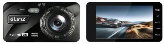 Elinz DC2KWIFI 2K Dash Cam Dual Camera
