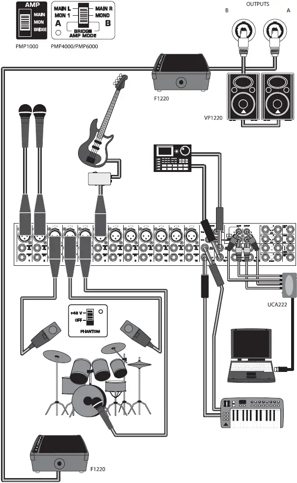 Passive mains and monitors