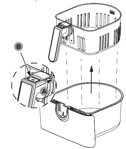 GoWise GW22953 ELECTRIC AIR FRYER User Manual - Detaching the Basket