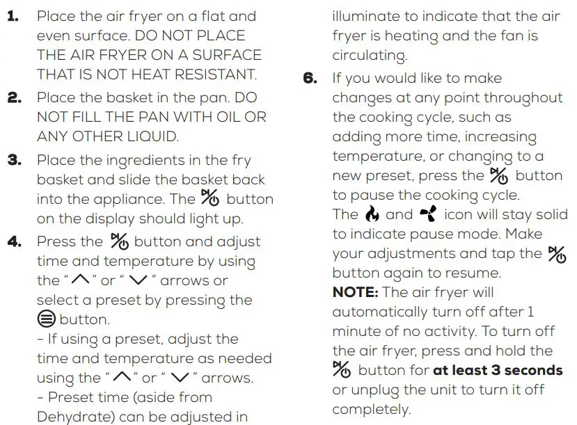 GoWise GW22953 ELECTRIC AIR FRYER User Manual - USING YOUR AIR FRYER