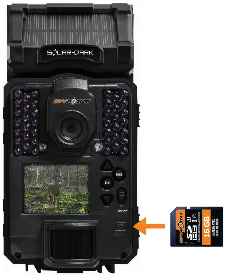 SPYPOINT Solar Trail Camera memory card