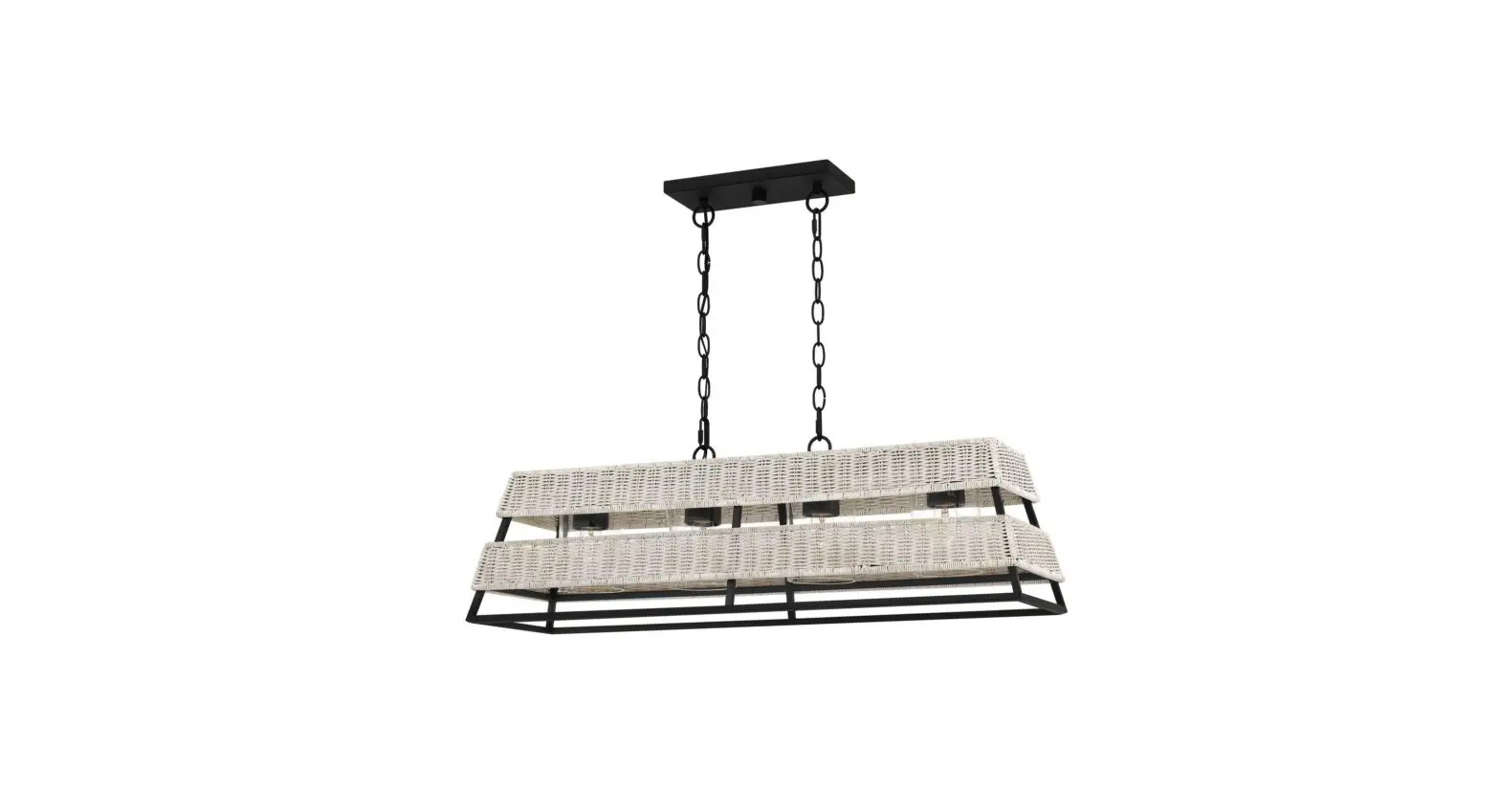 Quoizel Qlc5585ek Lowenthal 4 Light Earth Black Linear Chandelier With Rattan Installation Guide