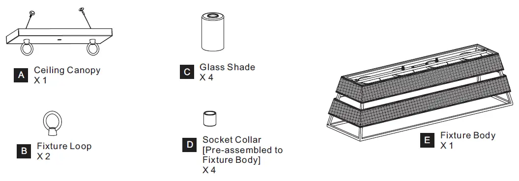 QUOIZEL-QLC5585EK-Lowenthal-4-Light-Earth-Black-Linear-Chandelier-with-Rattan-fig-2