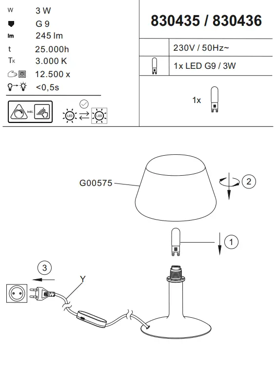 Paul Neuhaus 4078-60 Bedside Lamp LED fig 1