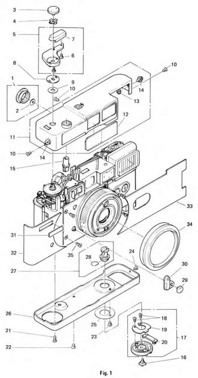 Vivitar 35EF Range Finder 35mm Film Camera - 1