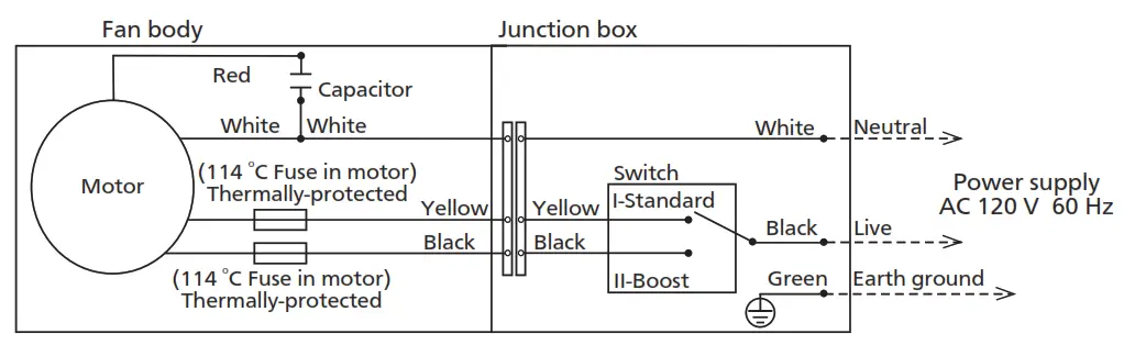 Panasonic RG-M79A Pick A Flow Ventilating Fan - WIRING DIAGRAM