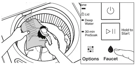 Whirlpool WTW5010LW 28 Inch Top Load Washer - PRE TREATING BEFORE A WASH CYCLE
