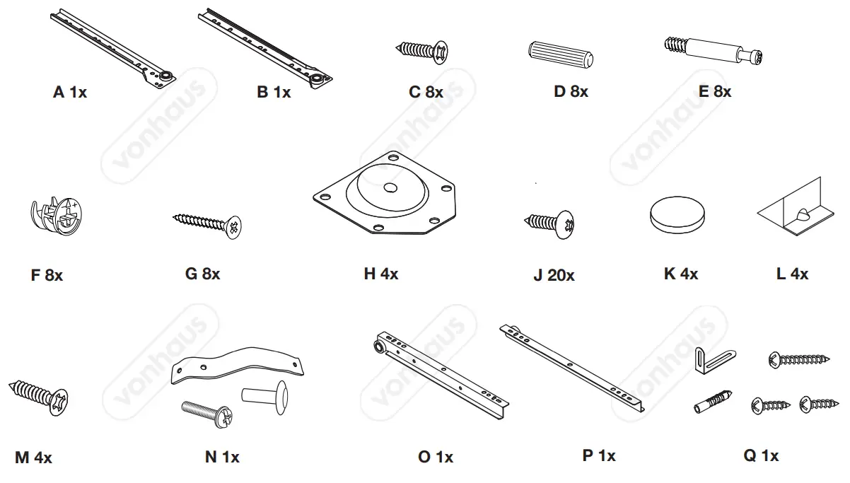 VonHaus 3000214 Herringbone Bedside Table fig 1