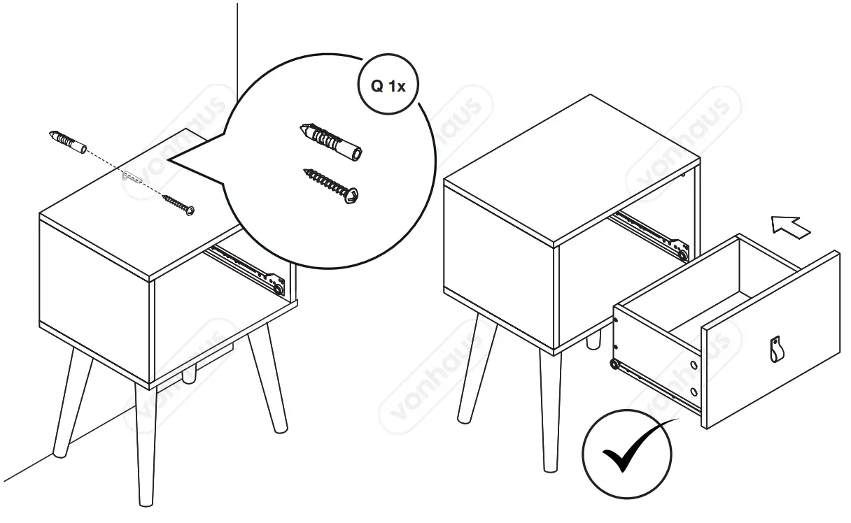 VonHaus 3000214 Herringbone Bedside Table fig 11