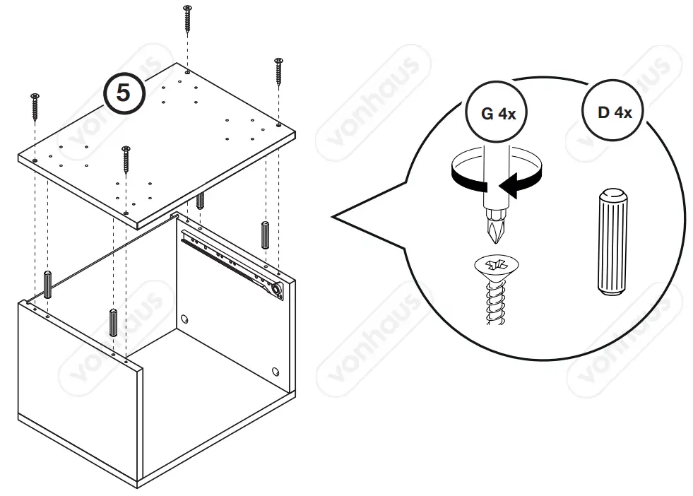 VonHaus 3000214 Herringbone Bedside Table fig 5