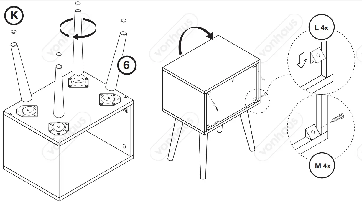 VonHaus 3000214 Herringbone Bedside Table fig 7