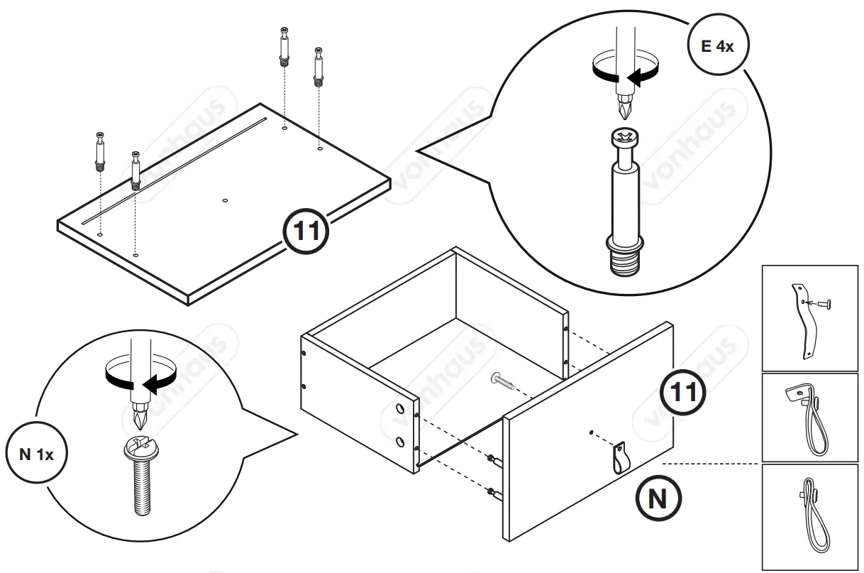 VonHaus 3000214 Herringbone Bedside Table fig 9