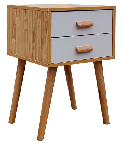 VonHaus 3000214 Herringbone Bedside Table