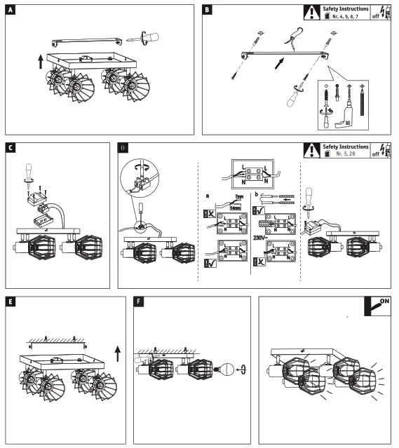 Paulmann Lanka Ceiling Spotlights E14 230V max. 4x20W Dimmable Black - fig 1