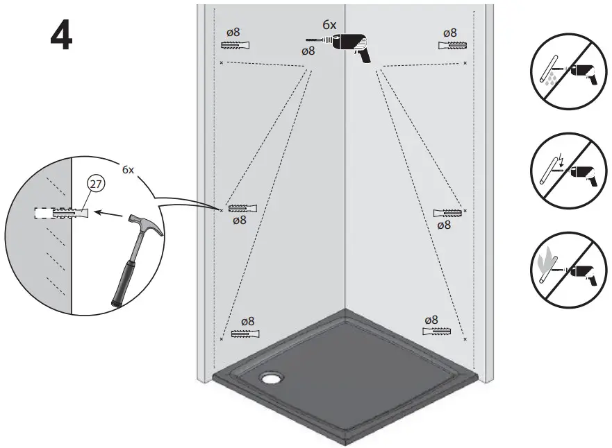 RAVAK SRV2 S ASRV3 APSS Shower Enclosure - Figure 5